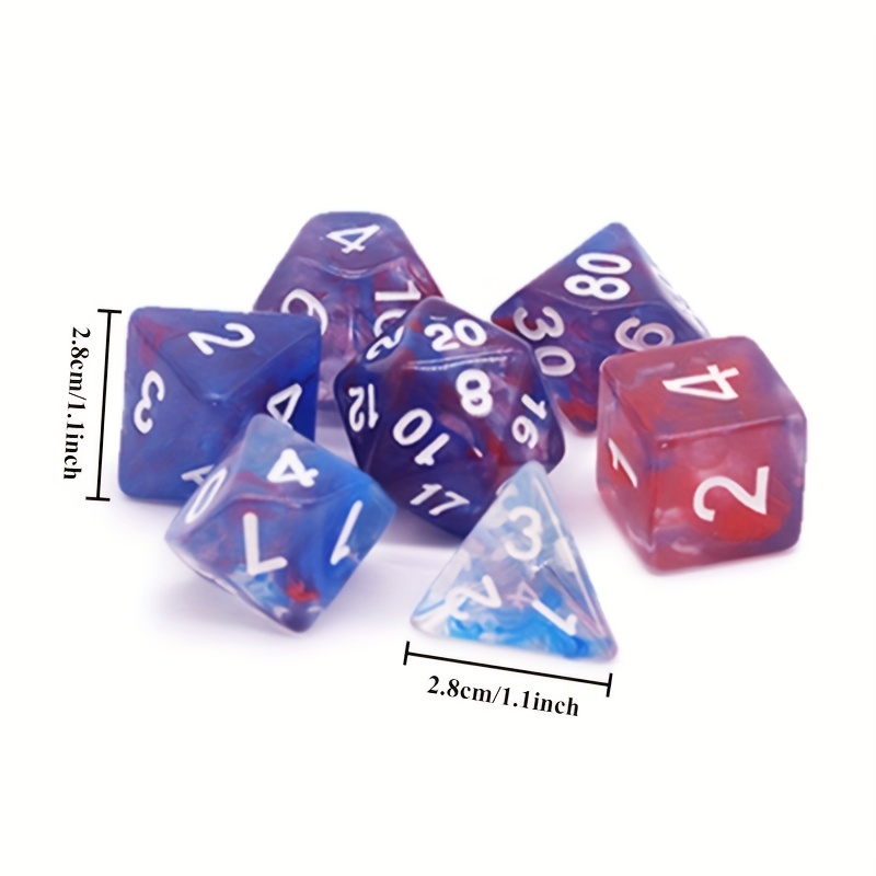 7 Sets 49pcs Acrylic Polyhedral Dice Set